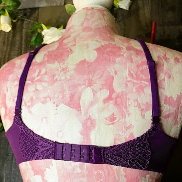 NWOT 34C VICTORIAS SECRET BODY LINED PERFECT COVERAGE PLUM UNDERWIRE BRA - Picture 8 of 10